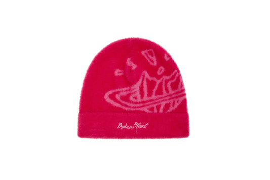 Broken Planet Fuzzy Pink Beanie