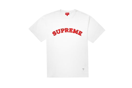 Supreme Plaid Applique S/S Top White