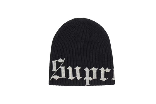 Supreme Old English Printed Beanie Black