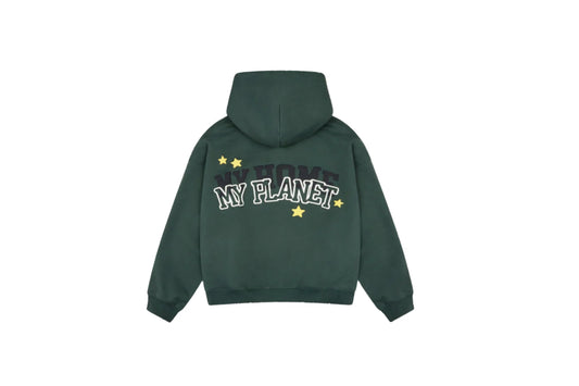 Broken Planet My Planet Zip Up Emerald Green