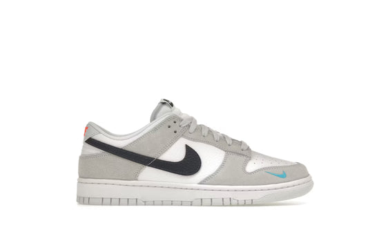 Nike Dunk Low White Grey Navy Aqua Mini Swoosh