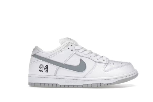 Nike SB Dunk Low Supreme 94 White Metallic Silver