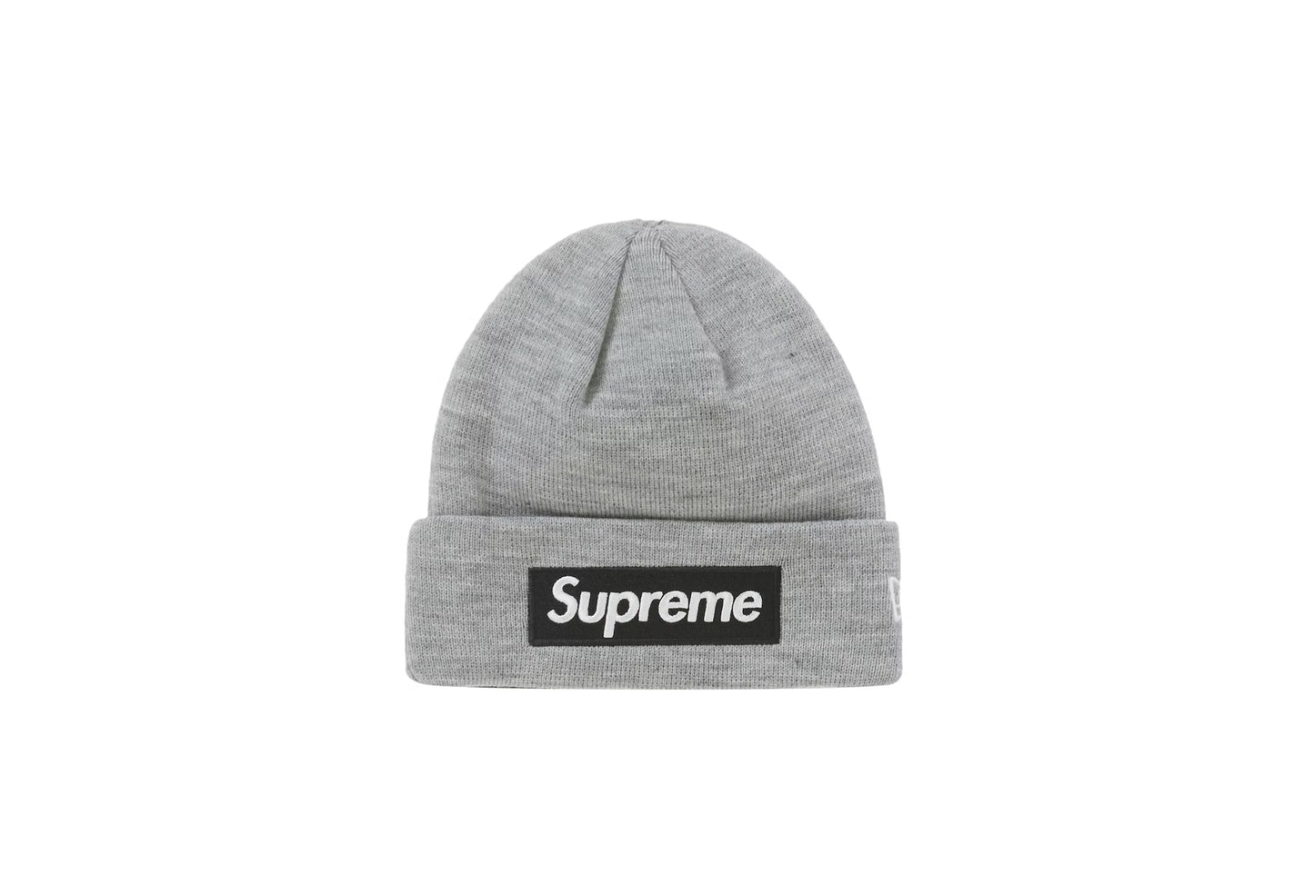 Supreme New Era Box Logo Beanie Heather Grey