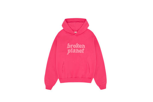 Broken Planet Monochrome Hoodie Fuchsia Pink