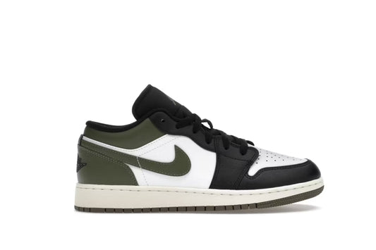 Jordan 1 Low Black Toe Medium Olive (Grade School)