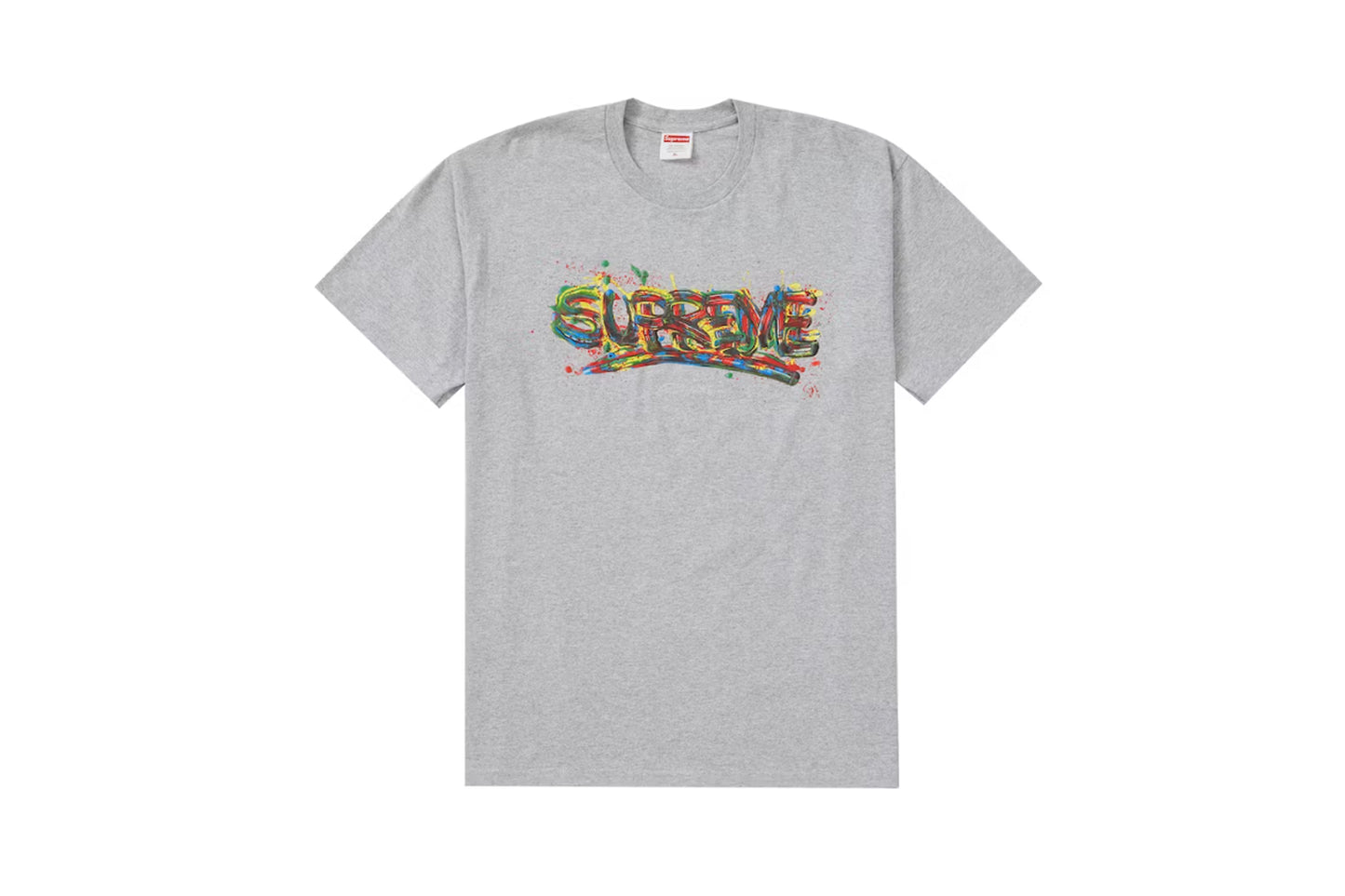 Supreme Paint Logo Tee Heather Grey