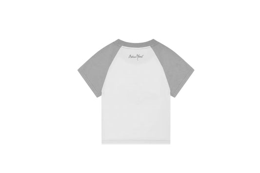 Broken Planet Sun Logo Baby Tee Snow White/Heather Grey