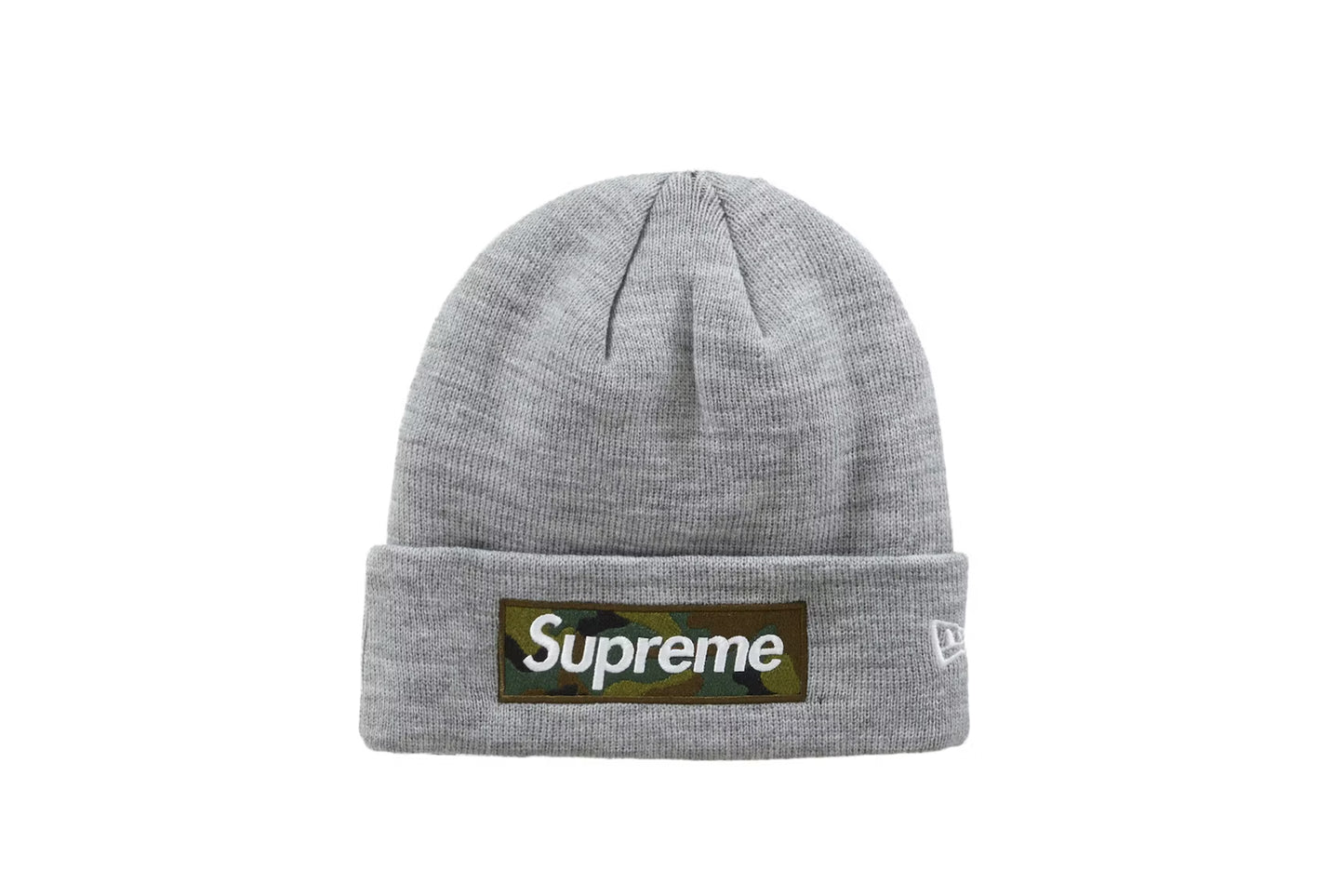 Supreme New Era Box Logo Beanie (FW23) Heather Grey