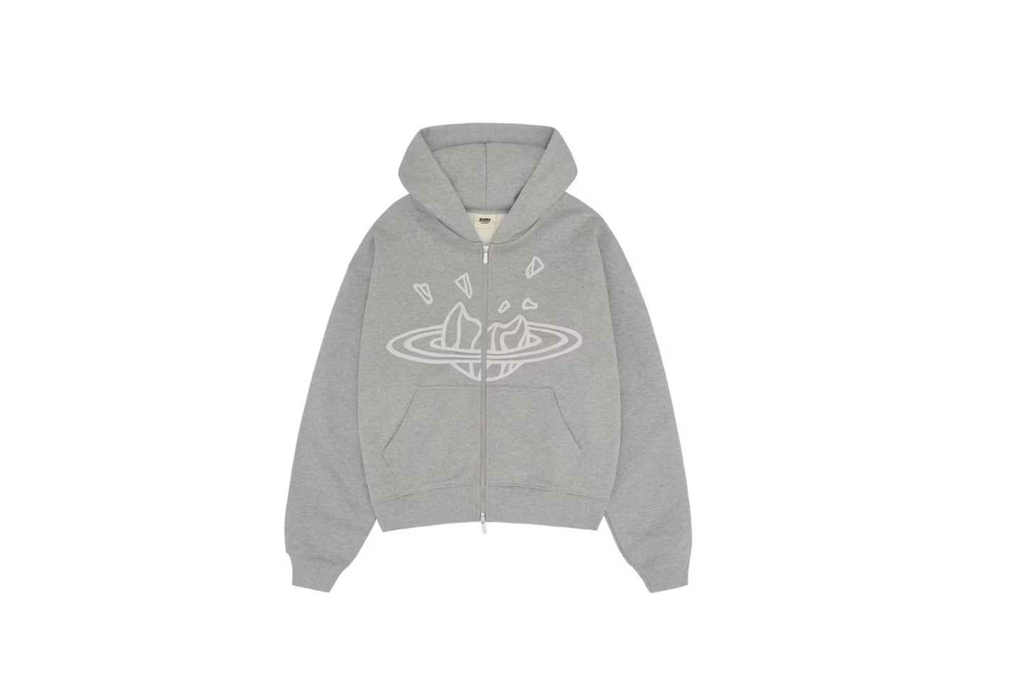 Broken Planet Zip Up Hoodie Heather Grey