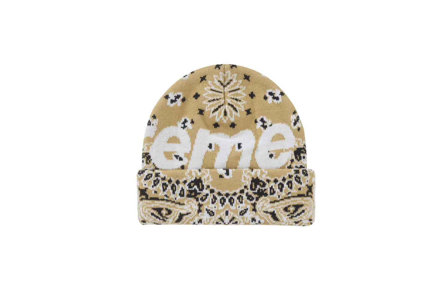 Supreme Bandana Big Logo Beanie Beige