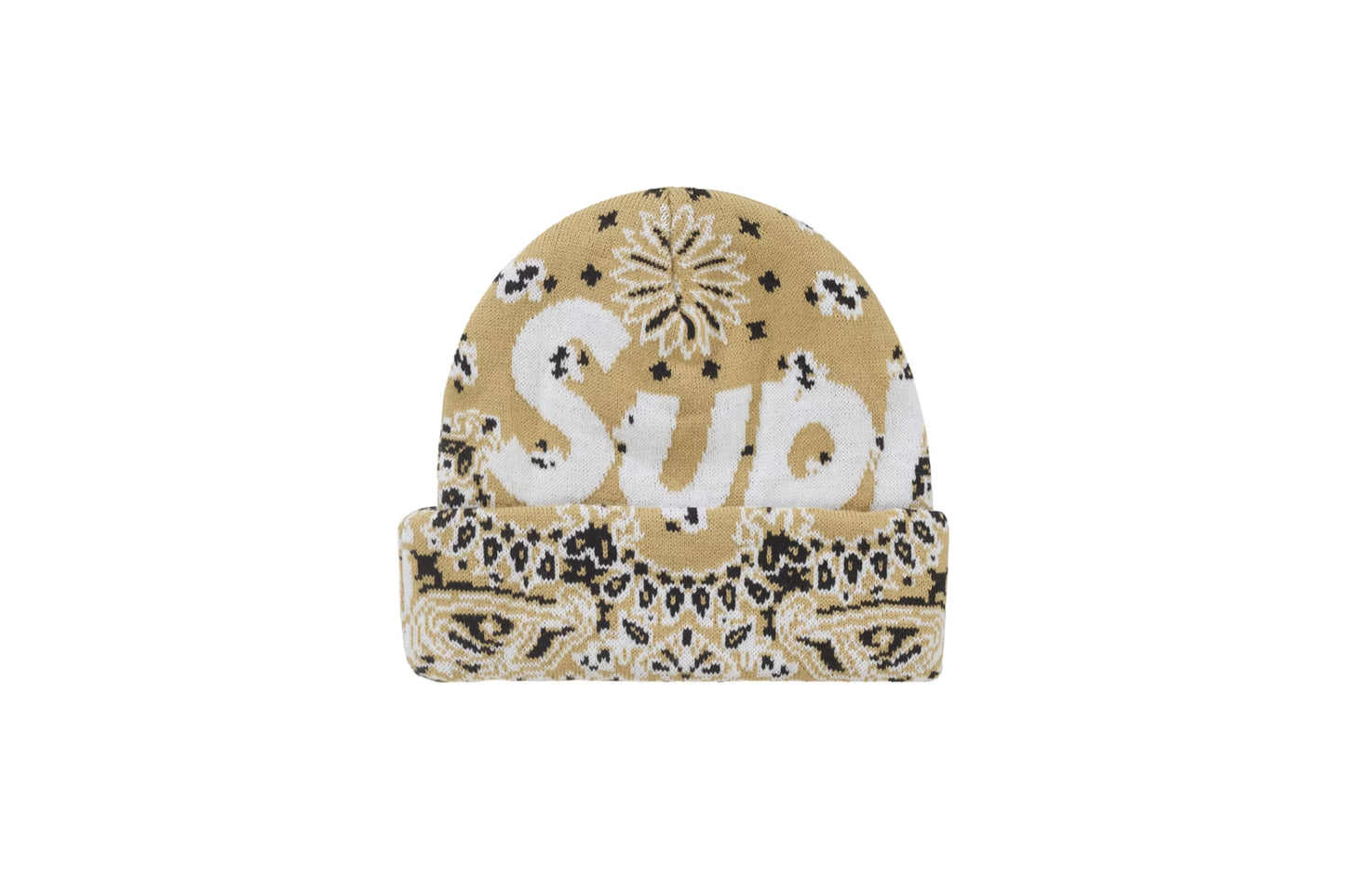 Supreme Bandana Big Logo Beanie Beige