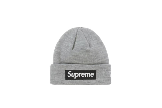 Supreme New Era Box Logo Beanie Heather Grey