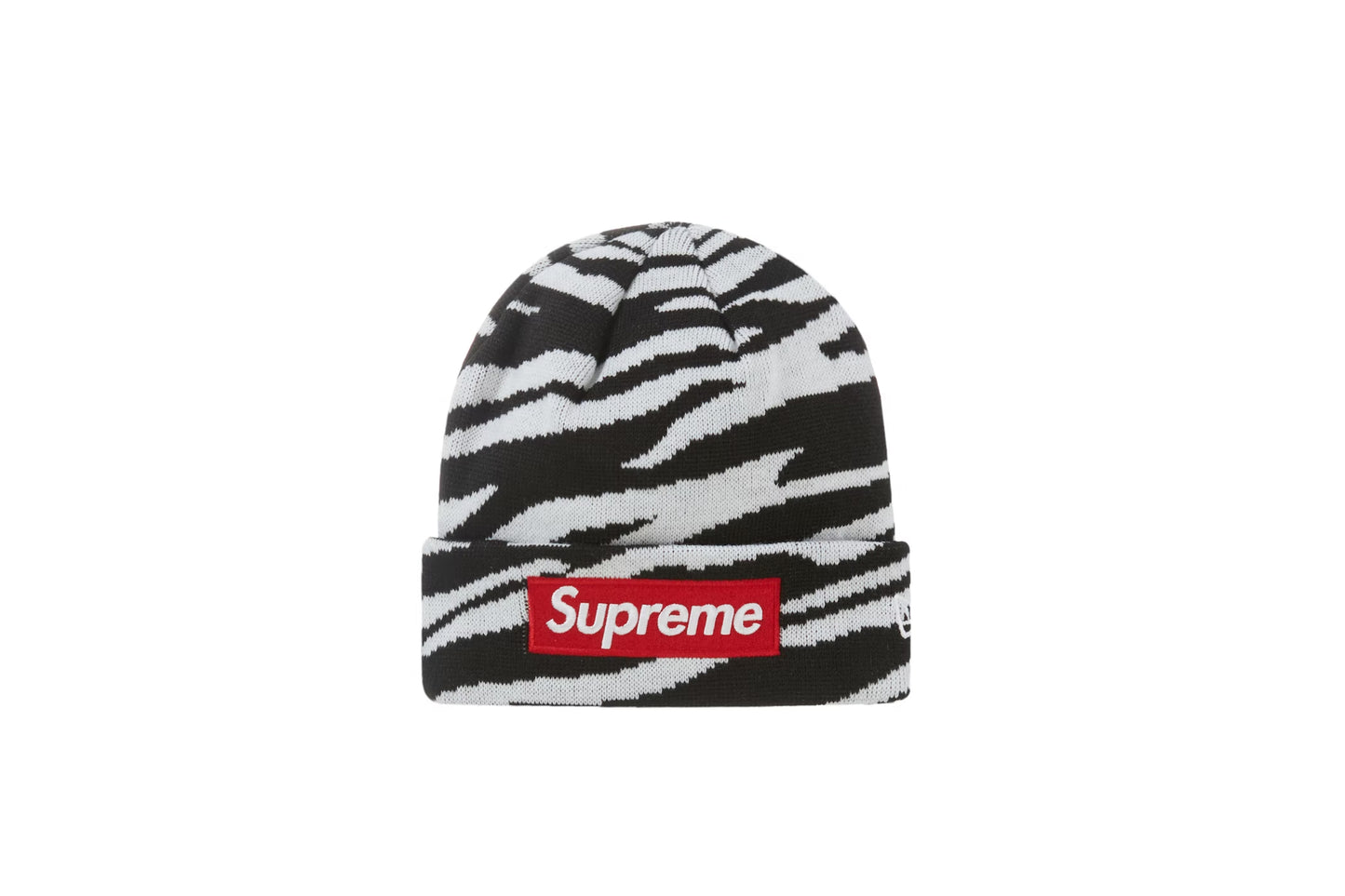 Supreme New Era Box Logo Beanie Zebra